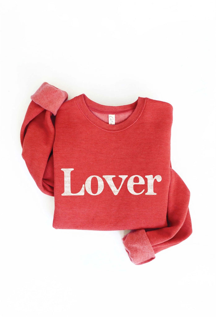 Lover Sweatshirt in Cranberry Heather, - shopdyi.com